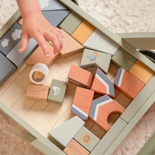 Little Dutch - Carrettino primi passi con costruzioni little farm