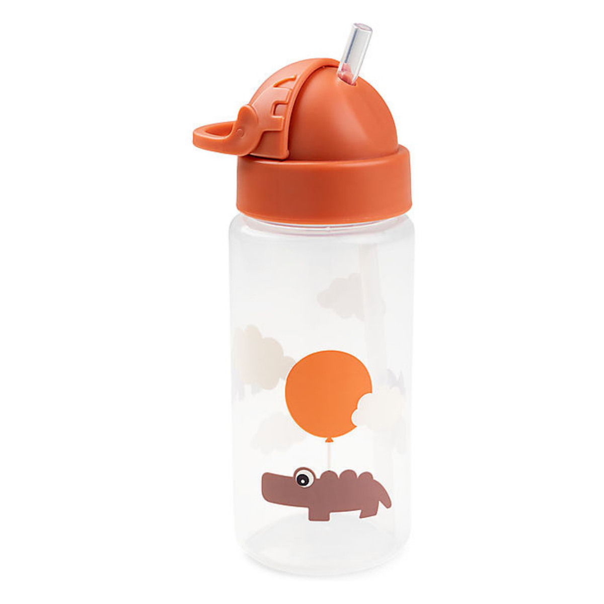 Done by Deer - Borraccia antigoccia con cannuccia - Happy Clouds, papaya