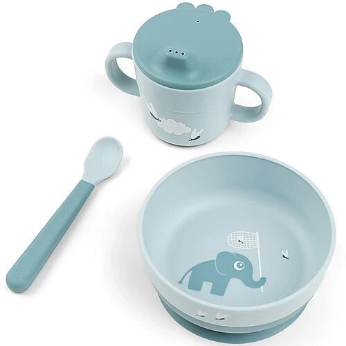 Done by Deer - Set pappa, ciotola tazza e cucchiaio - Elphee blu