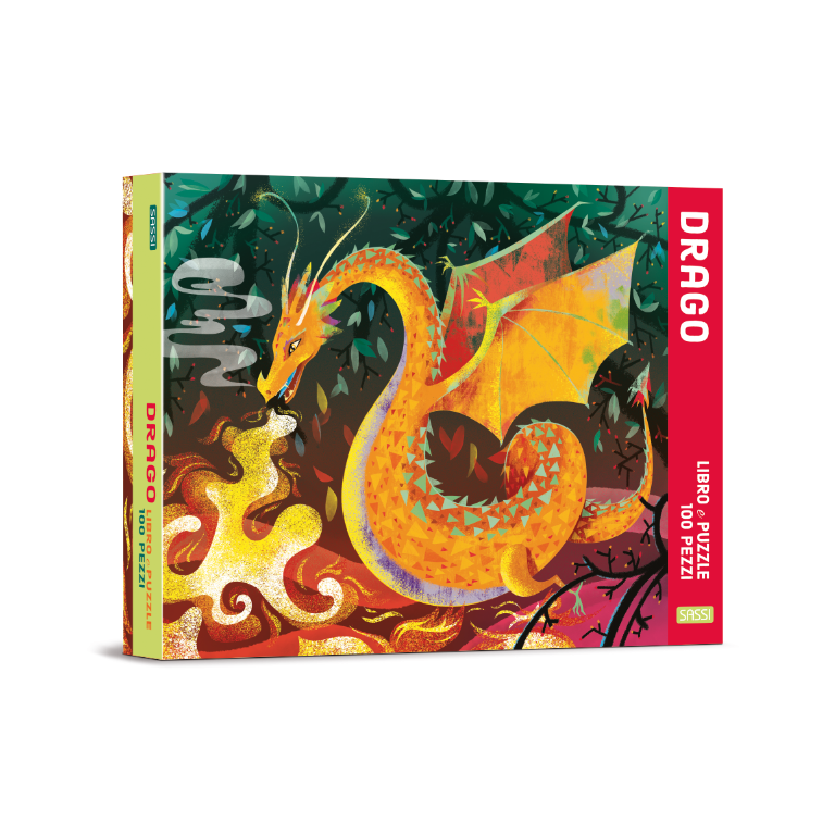 Sassi Junior - Libro e puzzle da 100 pezzi, Drago