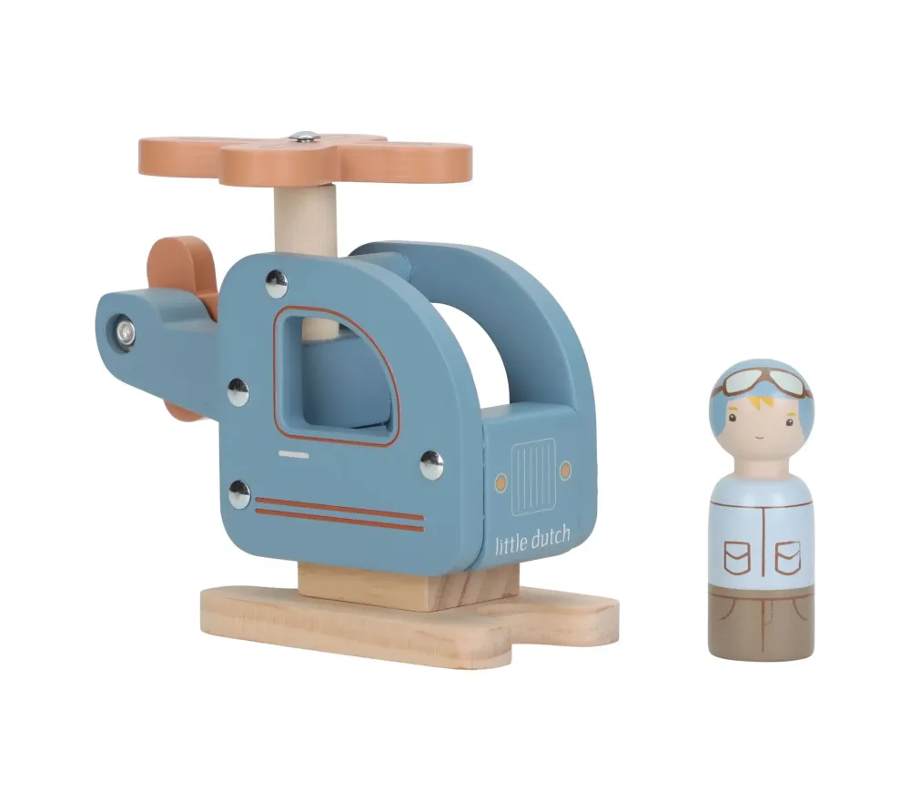 Little Dutch - Elicottero in legno con personaggio