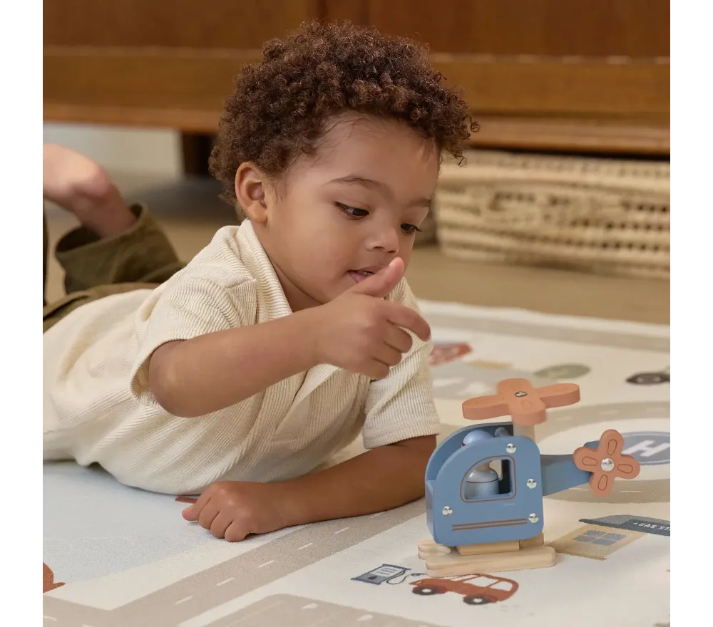 Little Dutch - Elicottero in legno con personaggio
