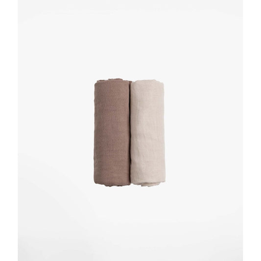 Set 2 mussole - 80x80 - Oat-Cappuccino - Bamboo KoalaBabyCare