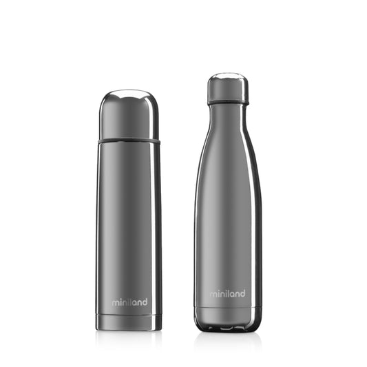 Miniland - Set di thermos My baby & me silver