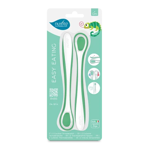 Nuvita - 2 cucchiai termosensibili verdi