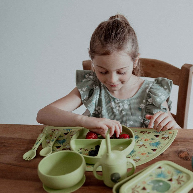 Sassi Junior Piatto in silicone tre scomparti dinosauro