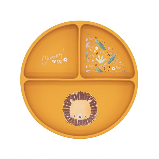 Sassi Junior Piatto in silicone tre scomparti leone