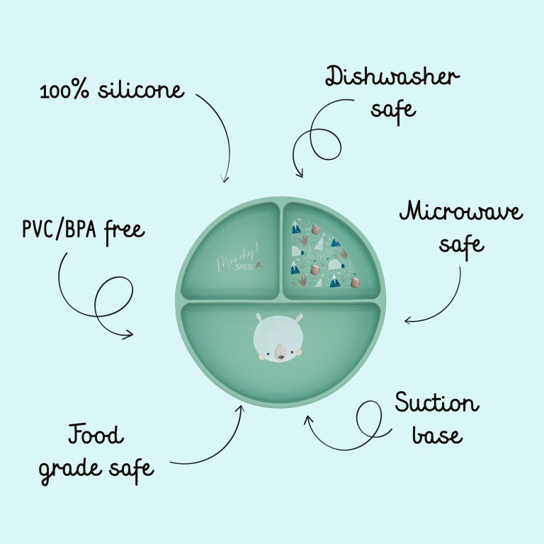Sassi Junior Piatto in silicone tre scomparti orso