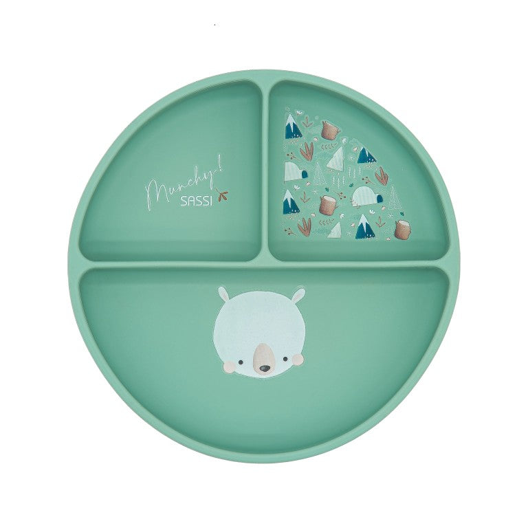 Sassi Junior Piatto in silicone tre scomparti orso