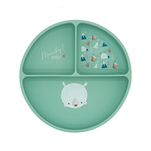 Sassi Junior Piatto in silicone tre scomparti orso