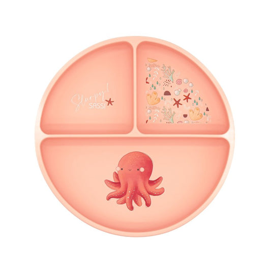 Sassi Junior Piatto in silicone tre scomparti polpo