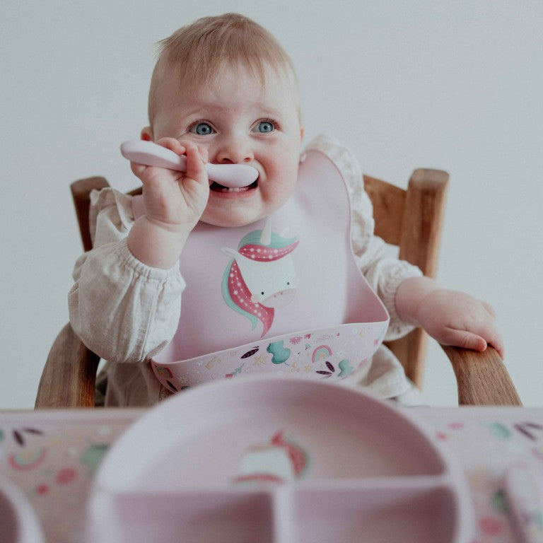 Sassi Junior Piatto in silicone tre scomparti unicorno