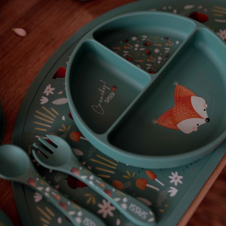 Sassi Junior Piatto in silicone tre scomparti volpe