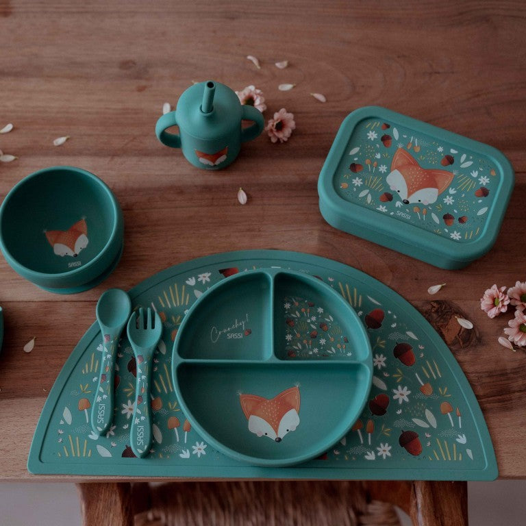 Sassi Junior Piatto in silicone tre scomparti volpe
