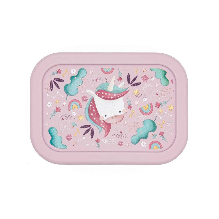Sassi Junior Lunch box in silicone unicorno