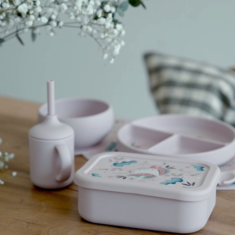 Sassi Junior Lunch box in silicone unicorno