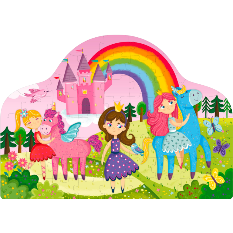 Sassi Junior - Libro e puzzle fantasy, Principesse e unicorni