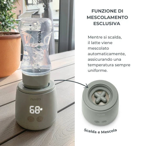 Nuvita - Mix 70, Scaldabiberon portatile universale con funzione di miscolamento fino a 70°