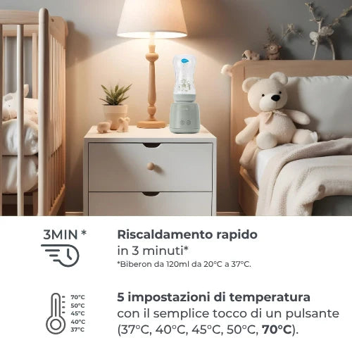 Nuvita - Mix 70, Scaldabiberon portatile universale con funzione di miscolamento fino a 70°