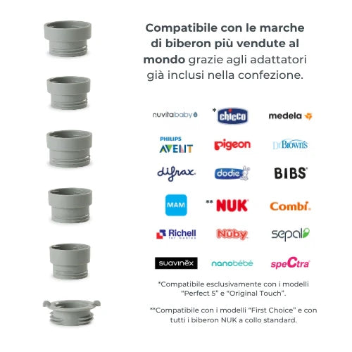 Nuvita - Mix 70, Scaldabiberon portatile universale con funzione di miscolamento fino a 70°