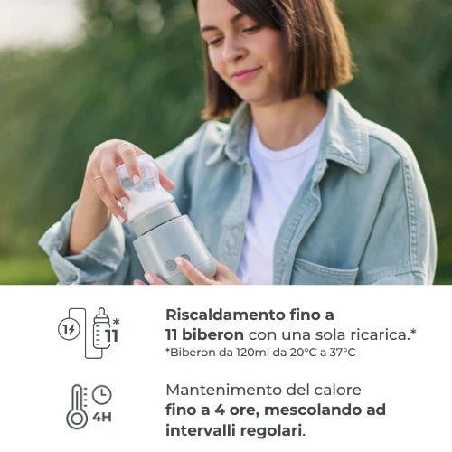 Nuvita - Mix 70, Scaldabiberon portatile universale con funzione di miscolamento fino a 70°