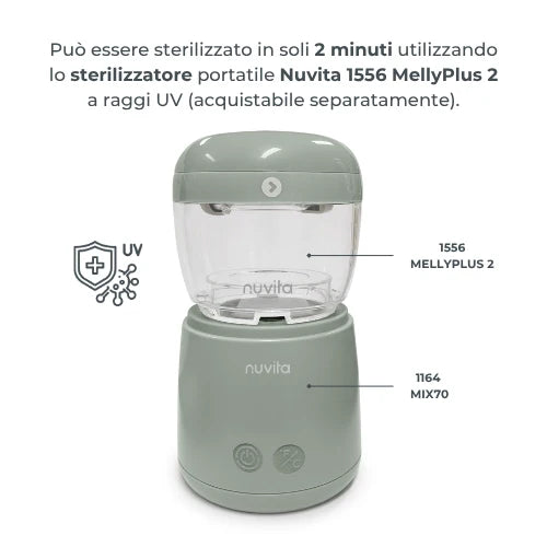 Nuvita - Mix 70, Scaldabiberon portatile universale con funzione di miscolamento fino a 70°