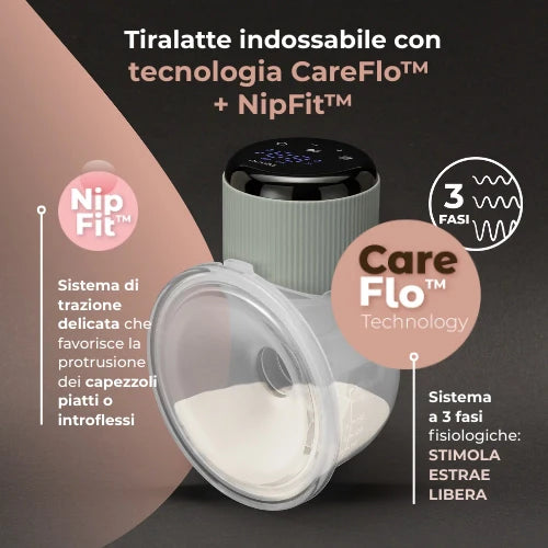 Nuvita - Tiralatte Materno Comfort elettrico indossabile singolo a 3 fasi