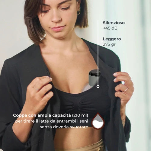 Nuvita - Tiralatte Materno Comfort elettrico indossabile singolo a 3 fasi